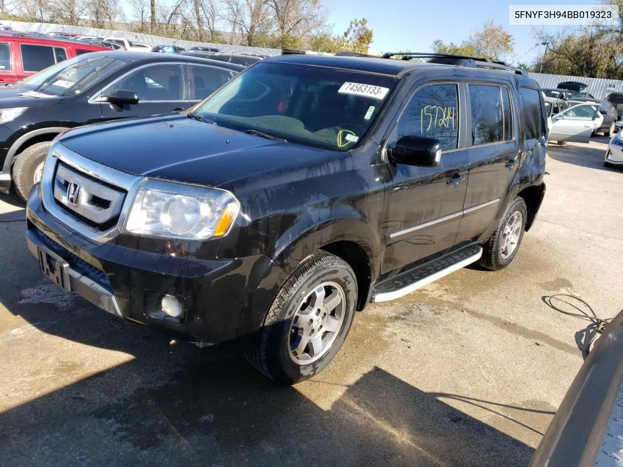 2011 Honda Pilot Touring VIN: 5FNYF3H94BB019323 Lot: 74563133