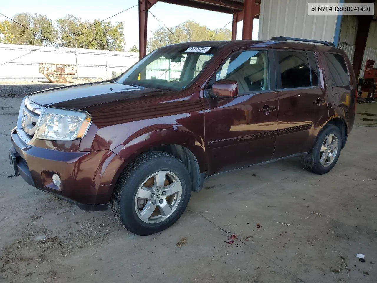 2011 Honda Pilot Exl VIN: 5FNYF4H68BB041420 Lot: 74575754