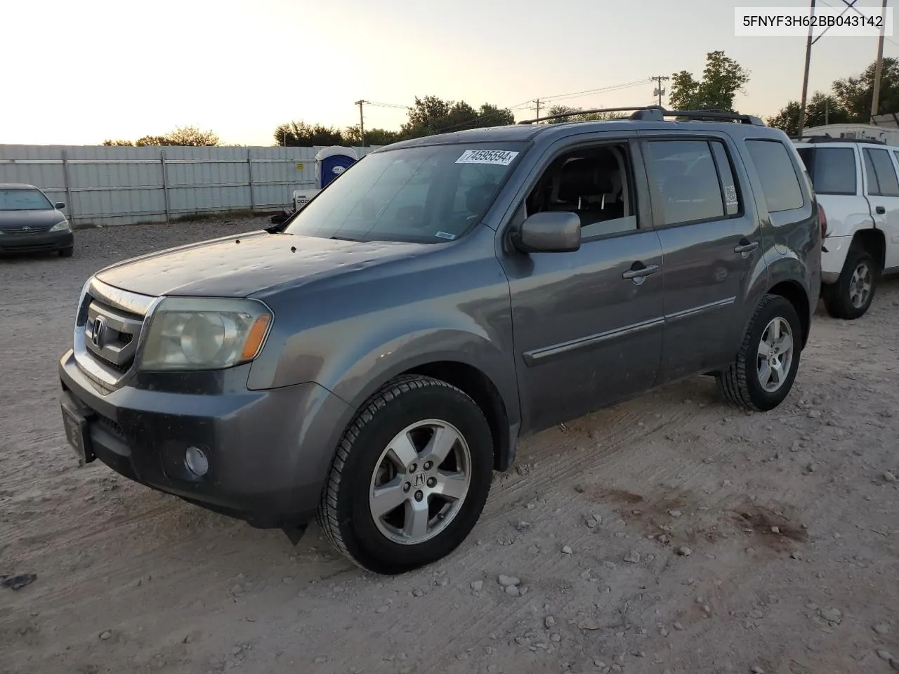 2011 Honda Pilot Exl VIN: 5FNYF3H62BB043142 Lot: 74595594