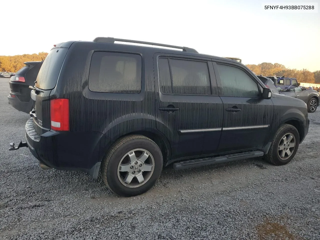 2011 Honda Pilot Touring VIN: 5FNYF4H93BB075288 Lot: 74692424