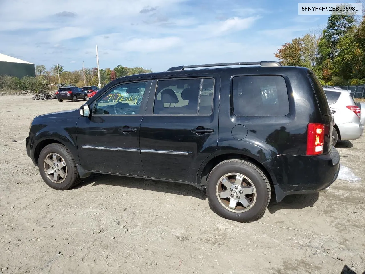 2011 Honda Pilot Touring VIN: 5FNYF4H92BB035980 Lot: 74723164