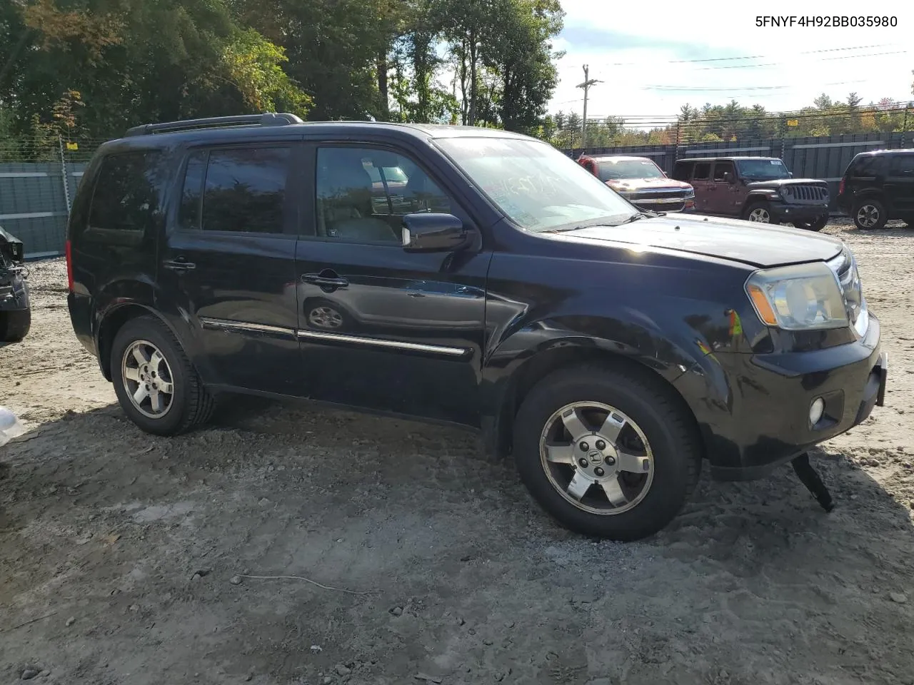 2011 Honda Pilot Touring VIN: 5FNYF4H92BB035980 Lot: 74723164