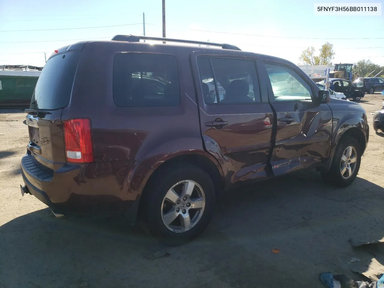 2011 Honda Pilot Exl VIN: 5FNYF3H56BB011138 Lot: 74941544