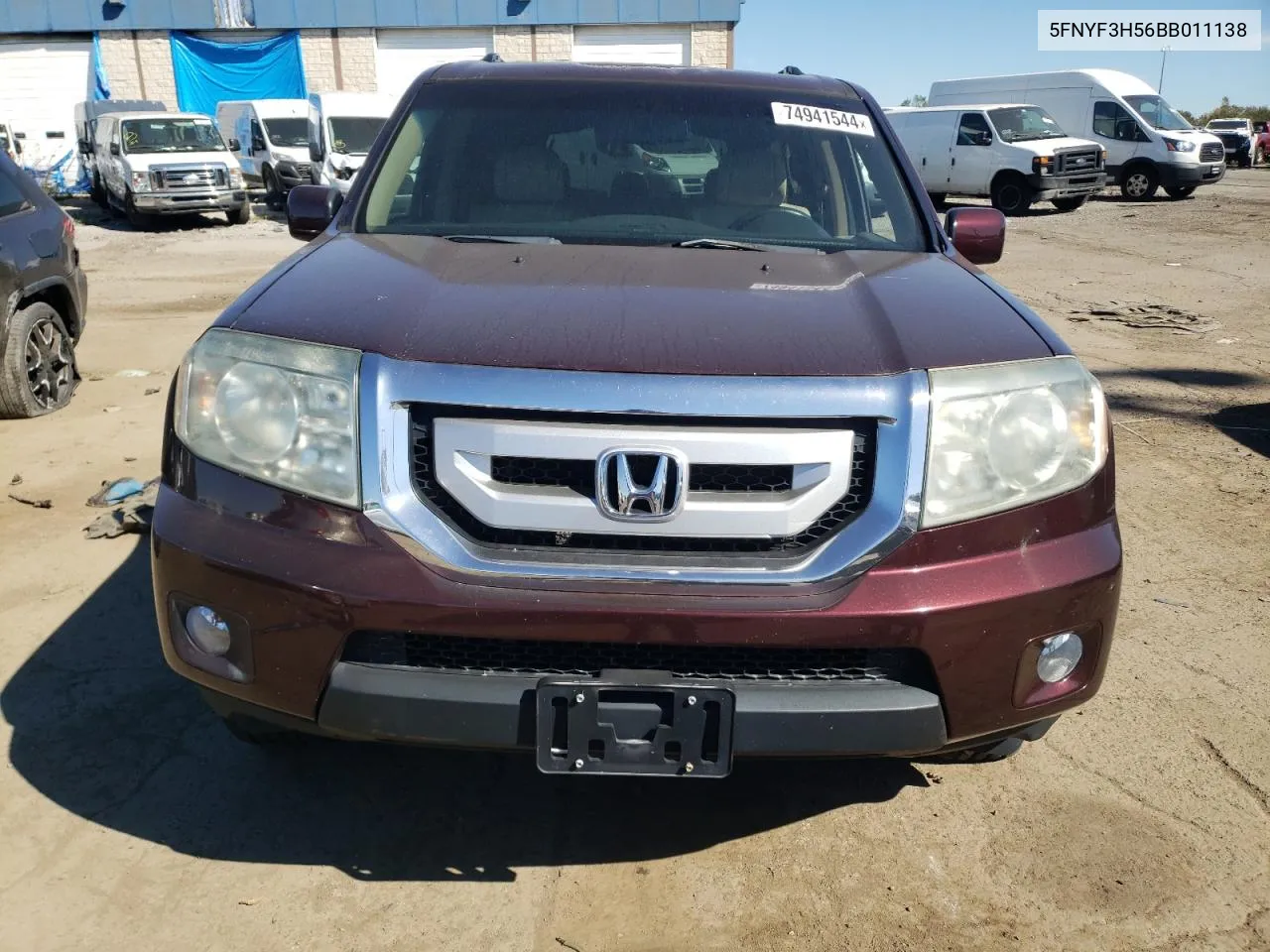 2011 Honda Pilot Exl VIN: 5FNYF3H56BB011138 Lot: 74941544