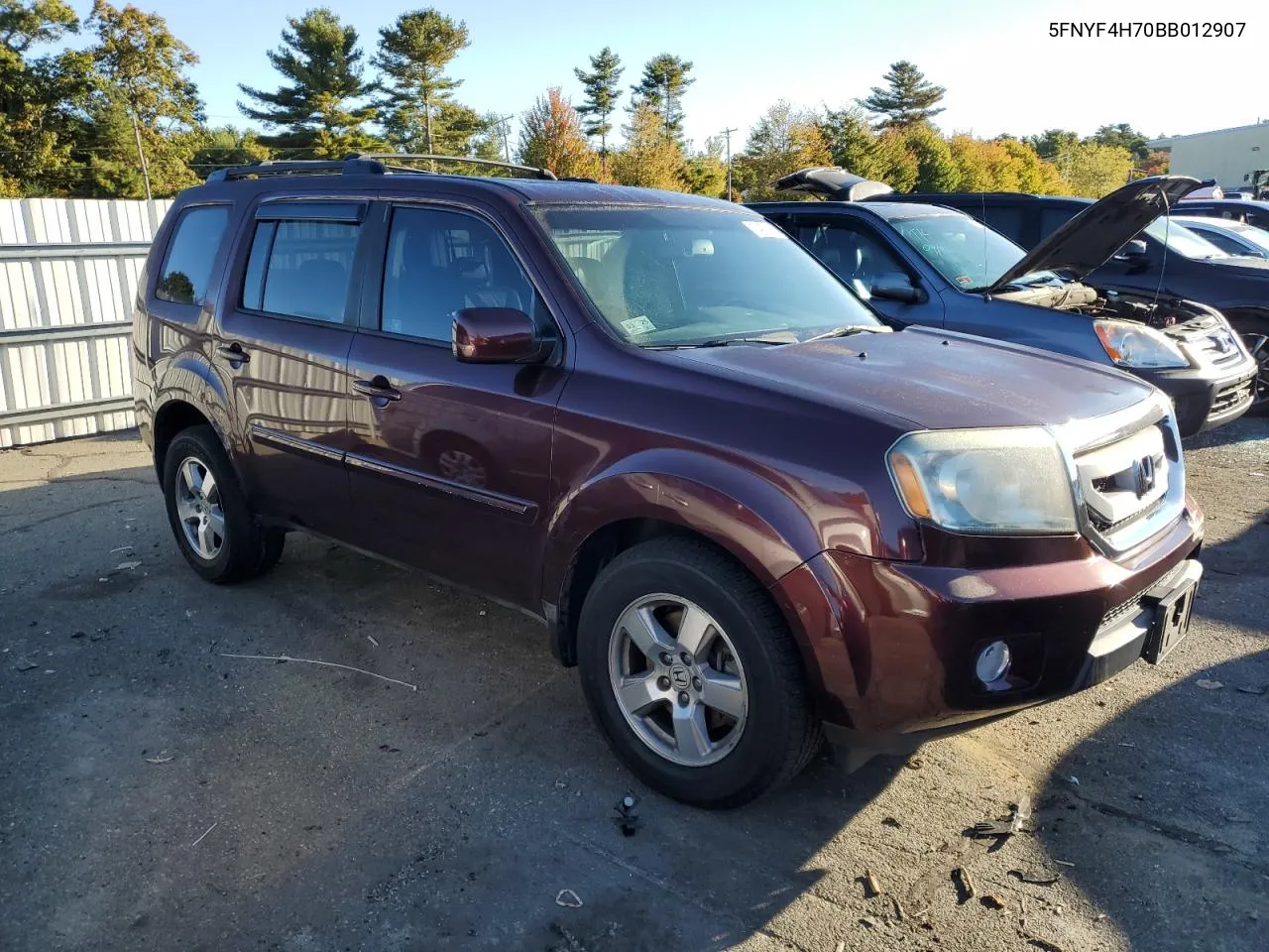 2011 Honda Pilot Exln VIN: 5FNYF4H70BB012907 Lot: 74971394