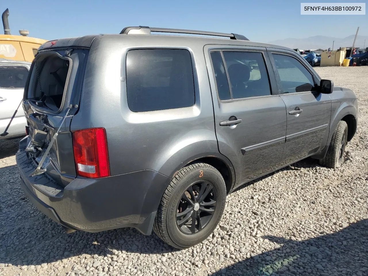 2011 Honda Pilot Exl VIN: 5FNYF4H63BB100972 Lot: 75083624