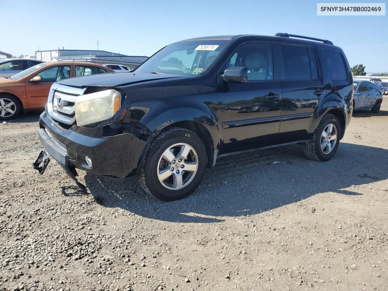 2011 Honda Pilot Ex VIN: 5FNYF3H47BB002469 Lot: 75268174