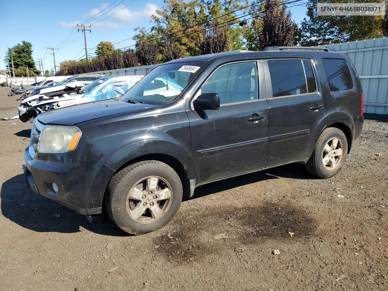 2011 Honda Pilot Exl VIN: 5FNYF4H66BB038371 Lot: 75408684