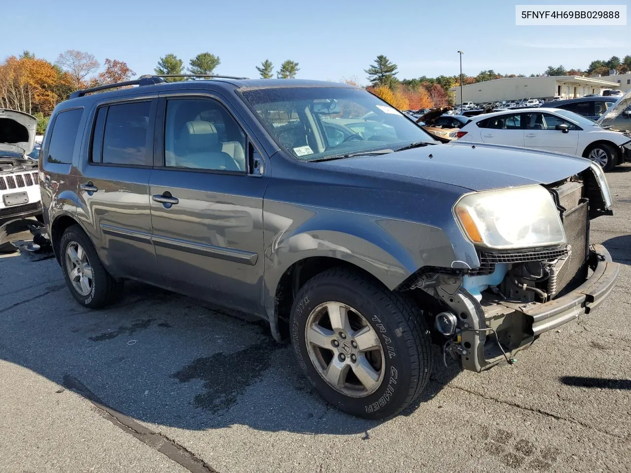 2011 Honda Pilot Exl VIN: 5FNYF4H69BB029888 Lot: 75475874