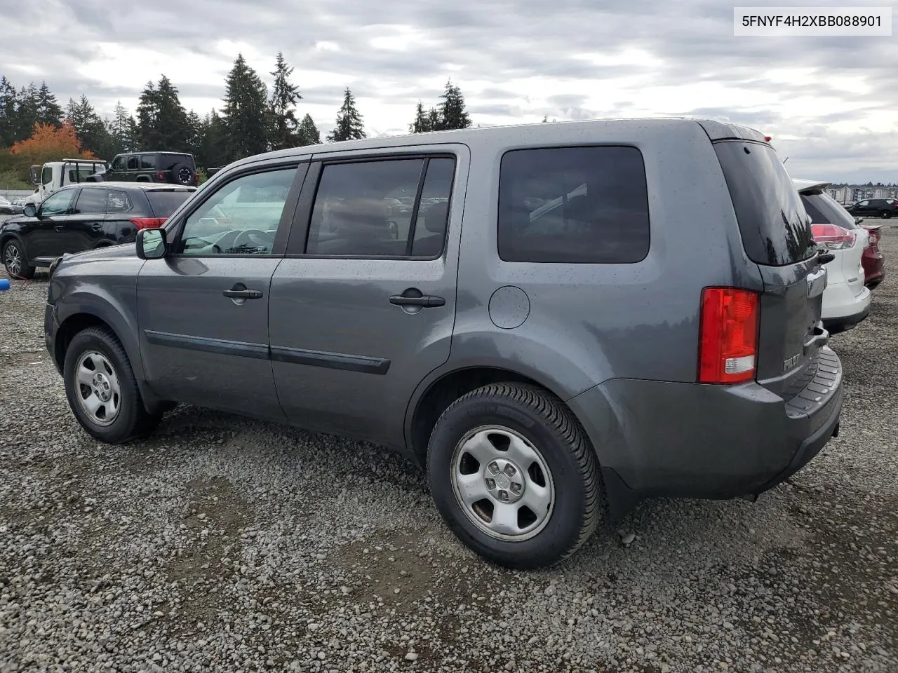 2011 Honda Pilot Lx VIN: 5FNYF4H2XBB088901 Lot: 75480144