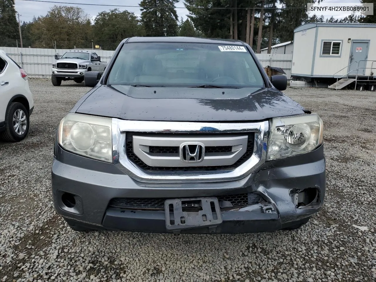 2011 Honda Pilot Lx VIN: 5FNYF4H2XBB088901 Lot: 75480144