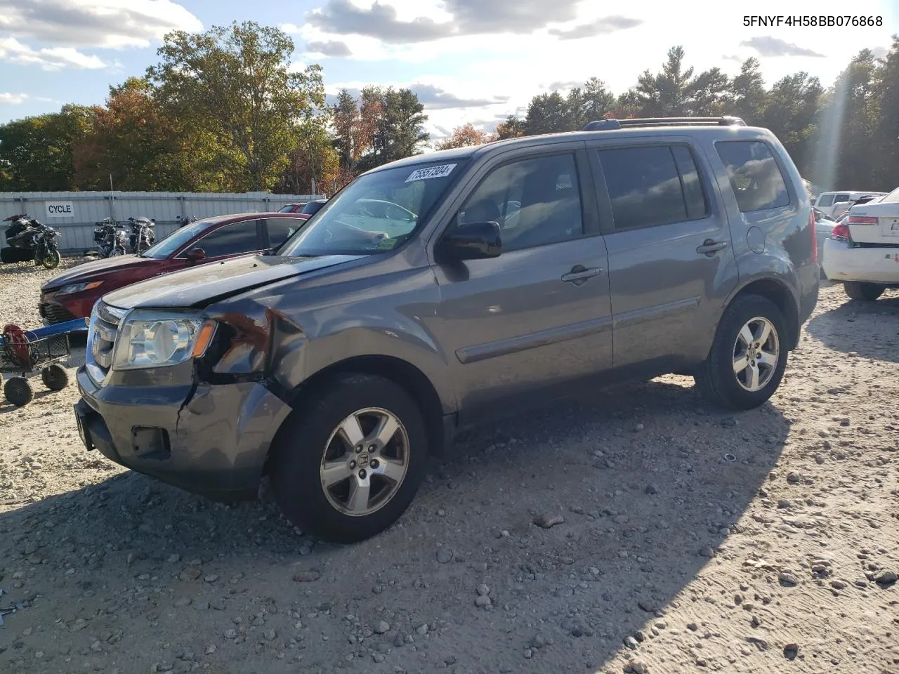 2011 Honda Pilot Exl VIN: 5FNYF4H58BB076868 Lot: 75557304