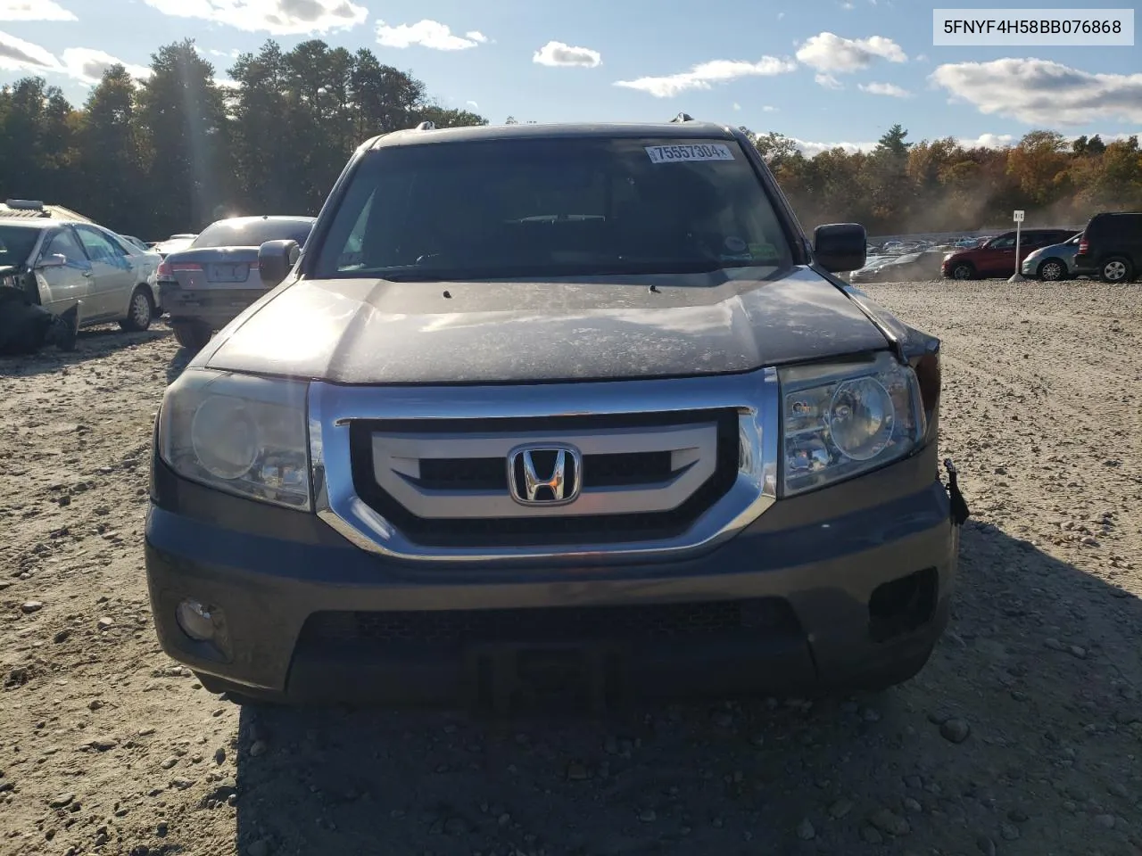 2011 Honda Pilot Exl VIN: 5FNYF4H58BB076868 Lot: 75557304