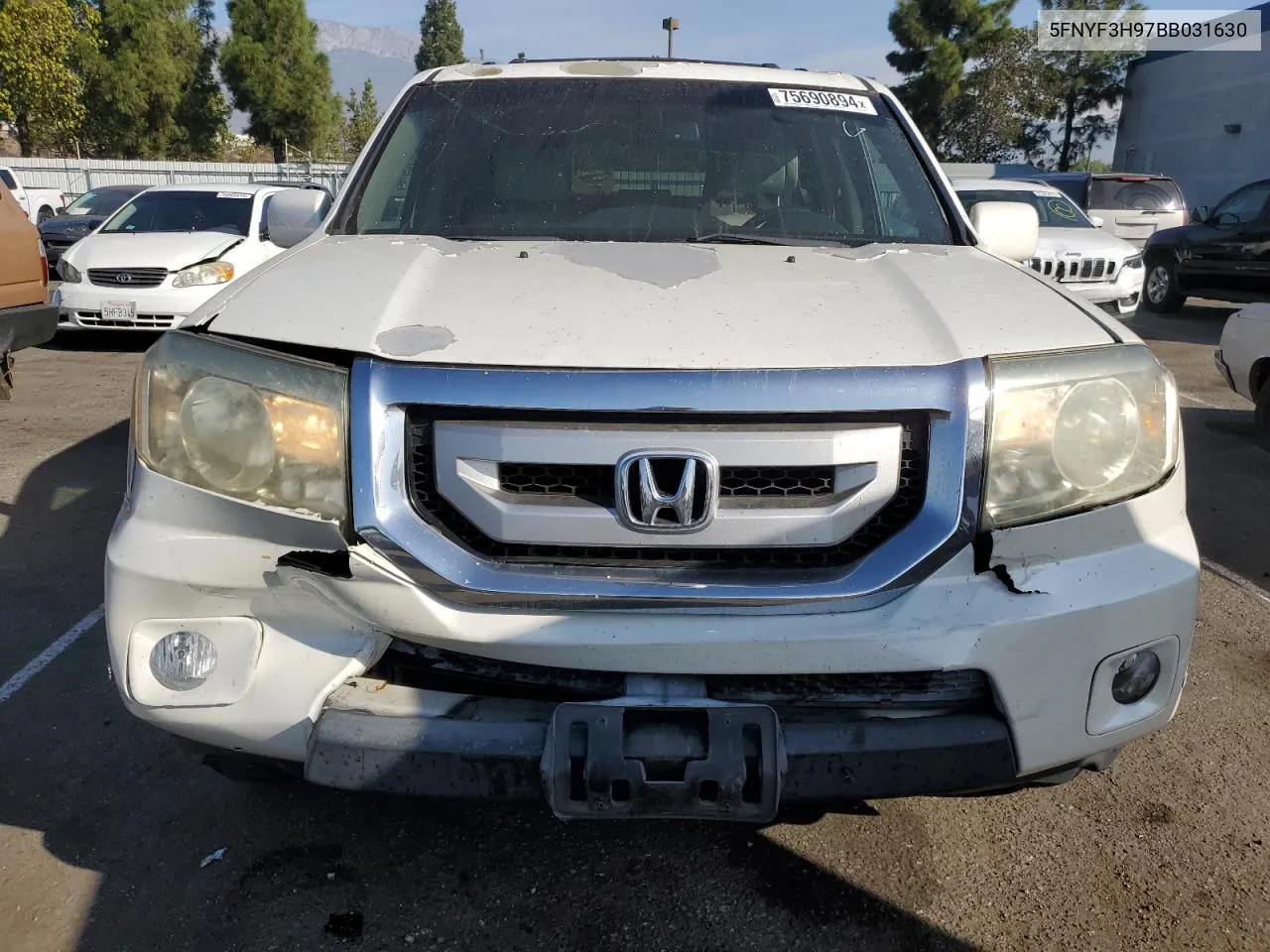 2011 Honda Pilot Touring VIN: 5FNYF3H97BB031630 Lot: 75690894