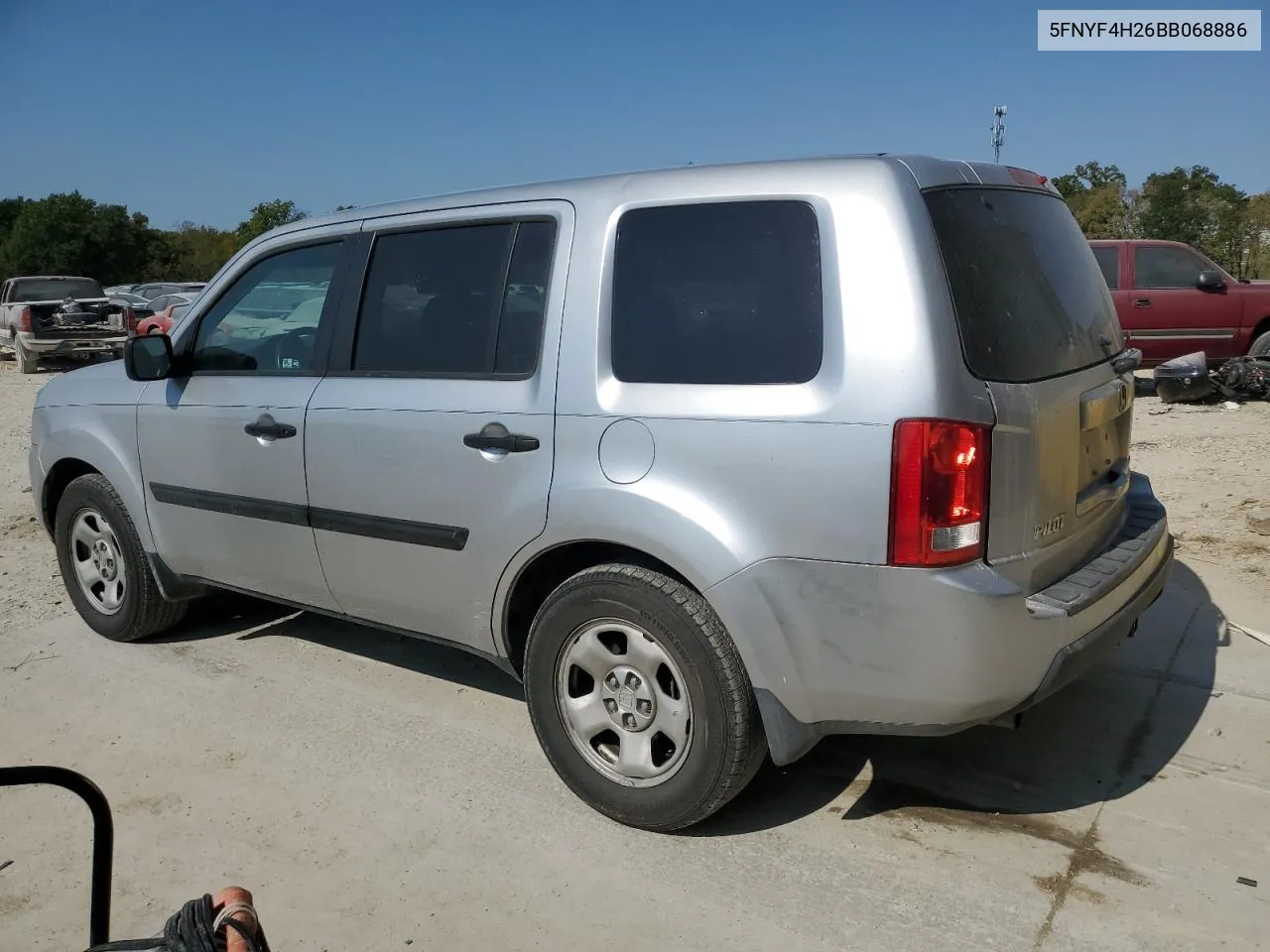 2011 Honda Pilot Lx VIN: 5FNYF4H26BB068886 Lot: 75735134