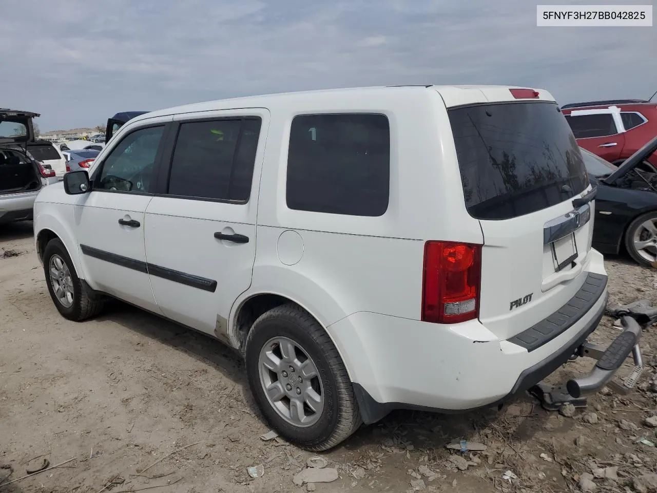 2011 Honda Pilot Lx VIN: 5FNYF3H27BB042825 Lot: 75990274