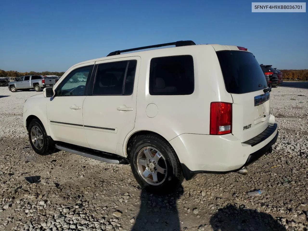 2011 Honda Pilot Touring VIN: 5FNYF4H9XBB036701 Lot: 76417774