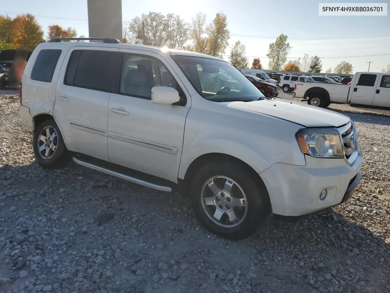 2011 Honda Pilot Touring VIN: 5FNYF4H9XBB036701 Lot: 76417774