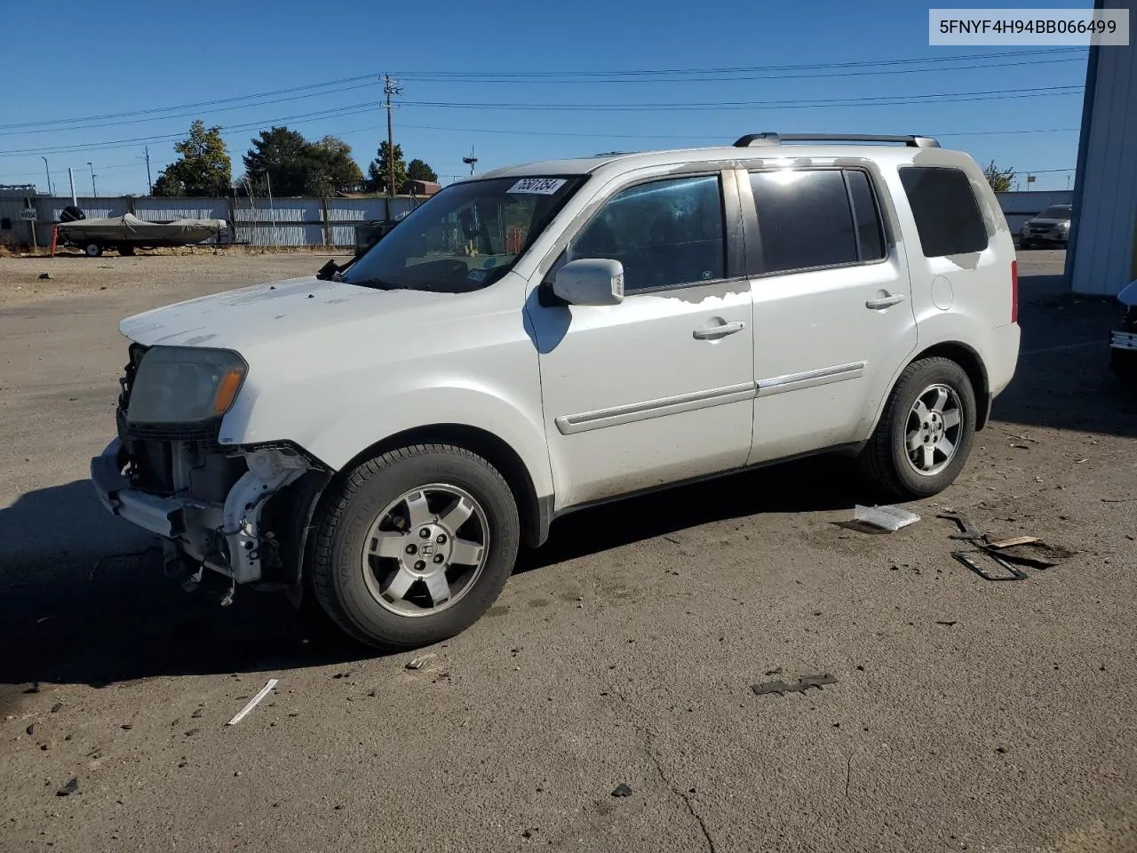 2011 Honda Pilot Touring VIN: 5FNYF4H94BB066499 Lot: 76501354