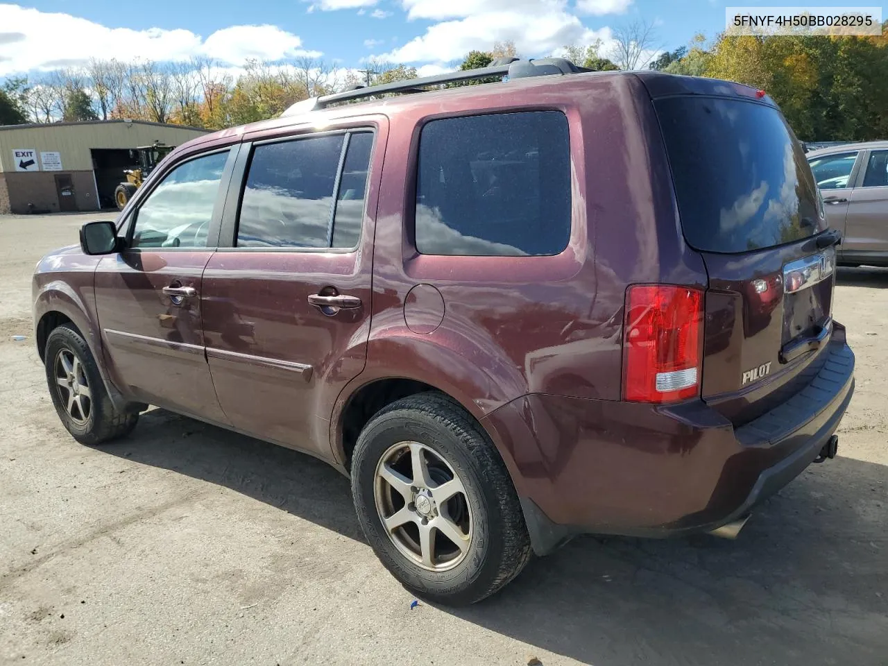 2011 Honda Pilot Exl VIN: 5FNYF4H50BB028295 Lot: 76589104