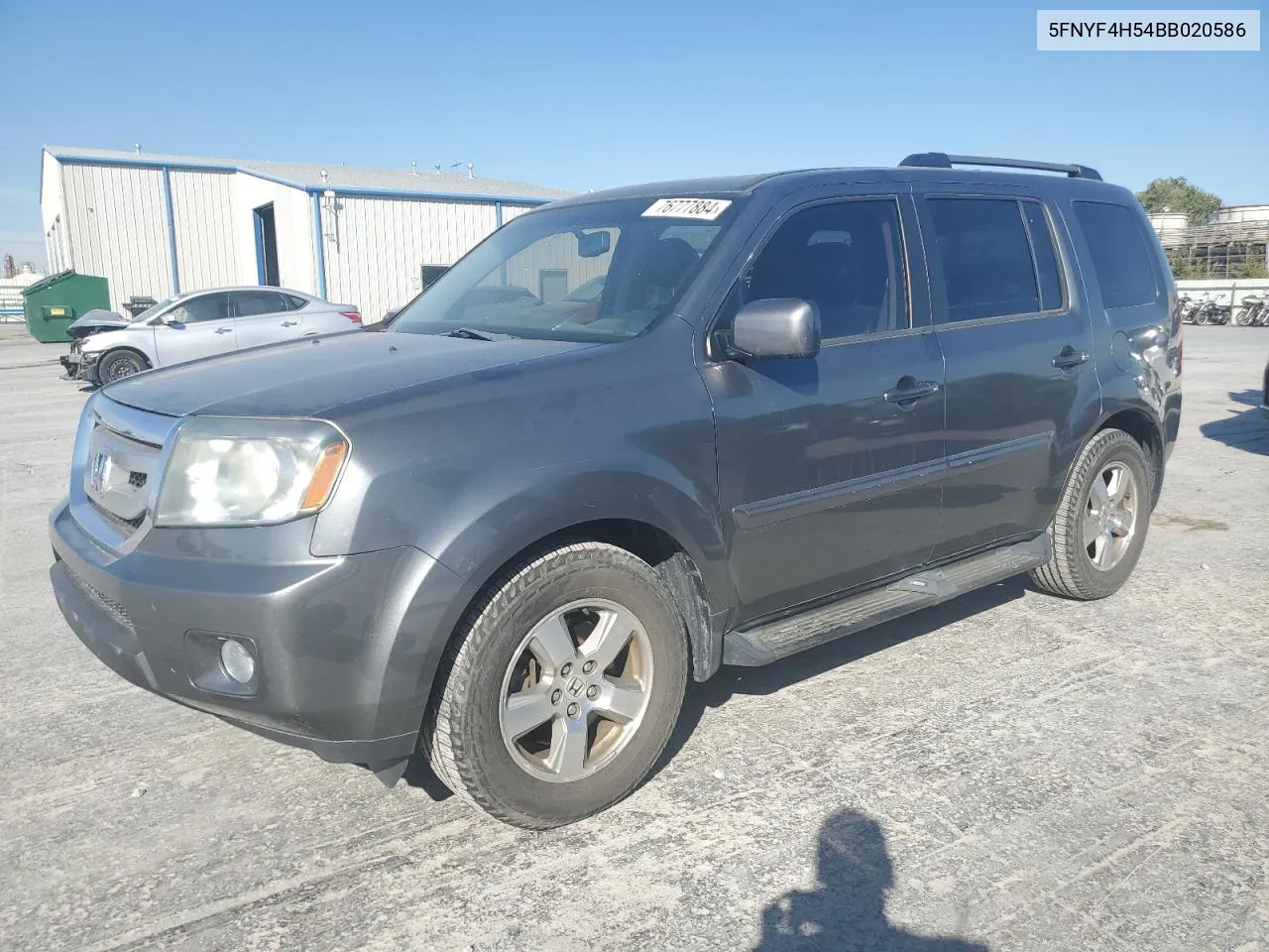 2011 Honda Pilot Exl VIN: 5FNYF4H54BB020586 Lot: 76777884