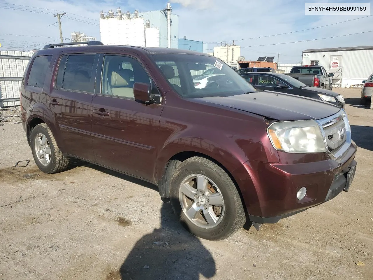 2011 Honda Pilot Exl VIN: 5FNYF4H59BB099169 Lot: 76826704