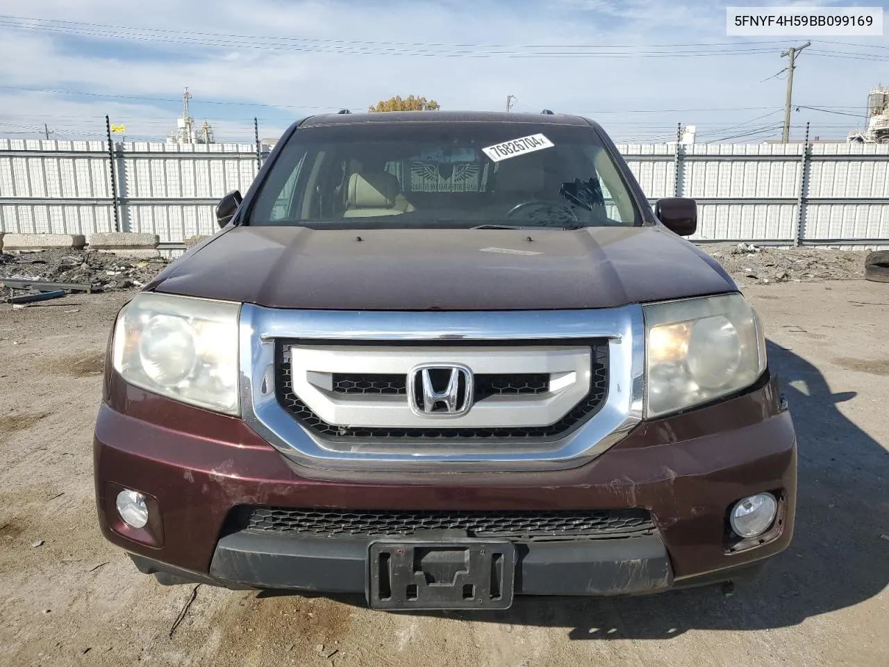 2011 Honda Pilot Exl VIN: 5FNYF4H59BB099169 Lot: 76826704