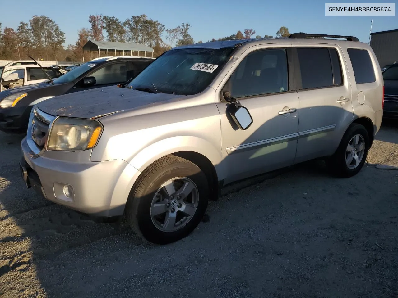 2011 Honda Pilot Ex VIN: 5FNYF4H48BB085674 Lot: 76838594