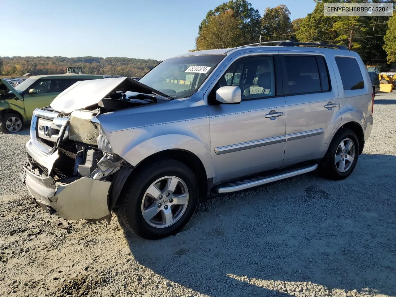 2011 Honda Pilot Exl VIN: 5FNYF3H68BB045204 Lot: 76972974