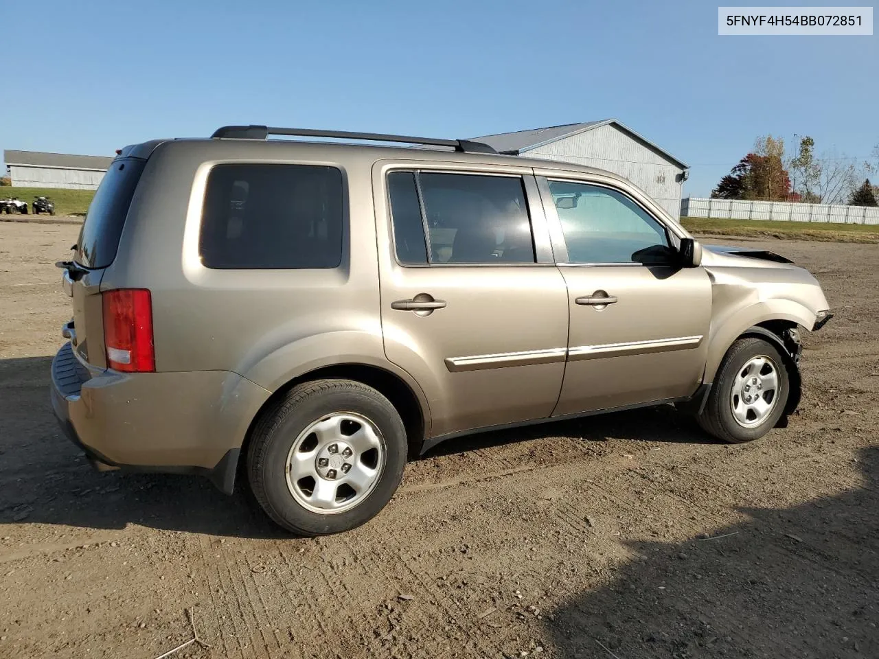 5FNYF4H54BB072851 2011 Honda Pilot Exl