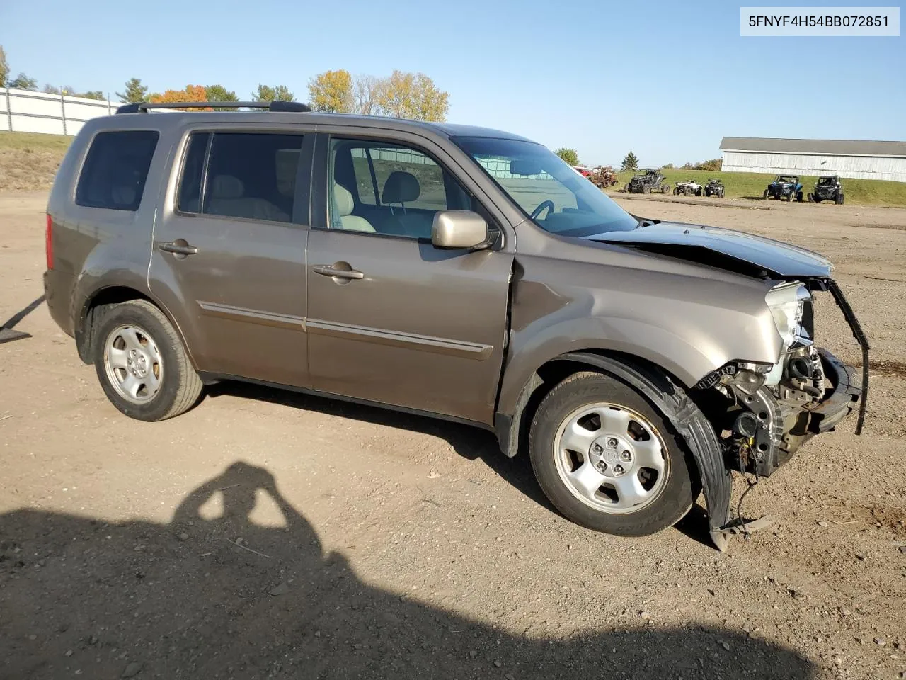 2011 Honda Pilot Exl VIN: 5FNYF4H54BB072851 Lot: 77007914