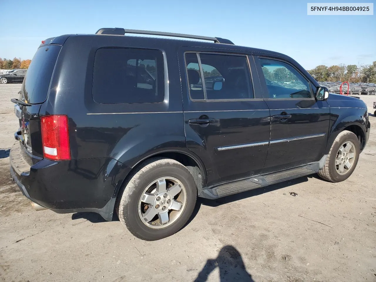 2011 Honda Pilot Touring VIN: 5FNYF4H94BB004925 Lot: 77551884