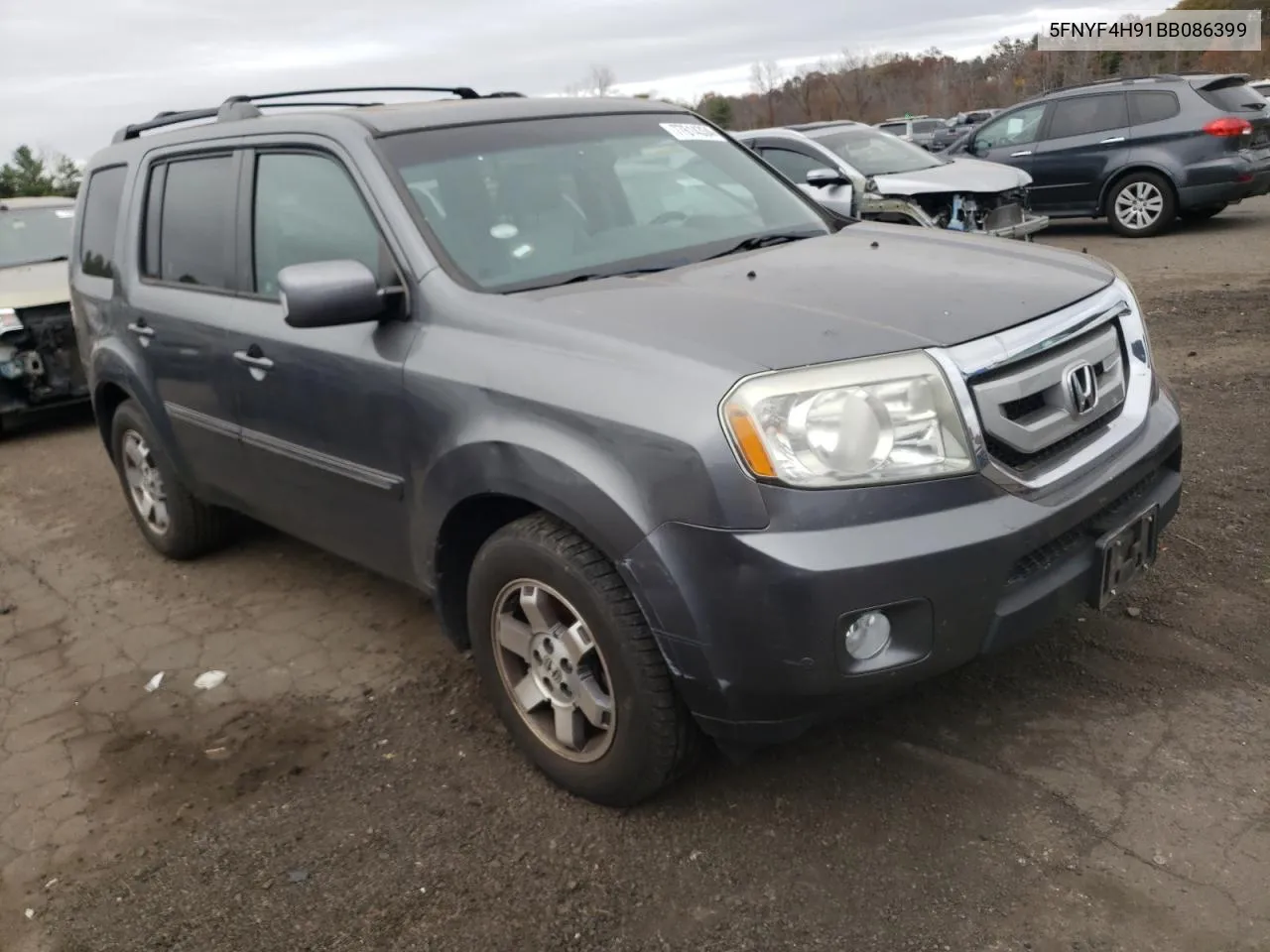 2011 Honda Pilot Touring VIN: 5FNYF4H91BB086399 Lot: 77614334