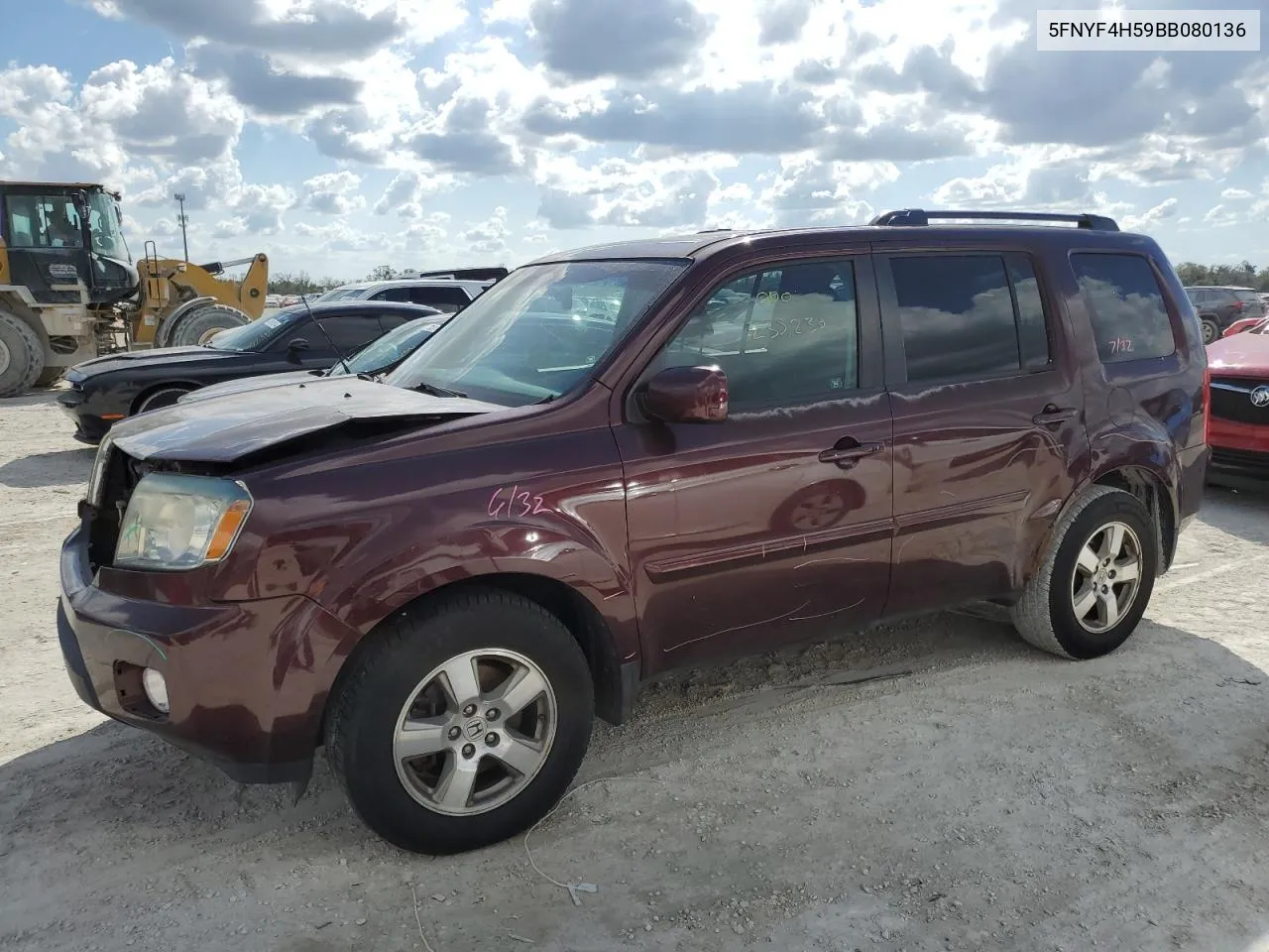 2011 Honda Pilot Exl VIN: 5FNYF4H59BB080136 Lot: 77818324