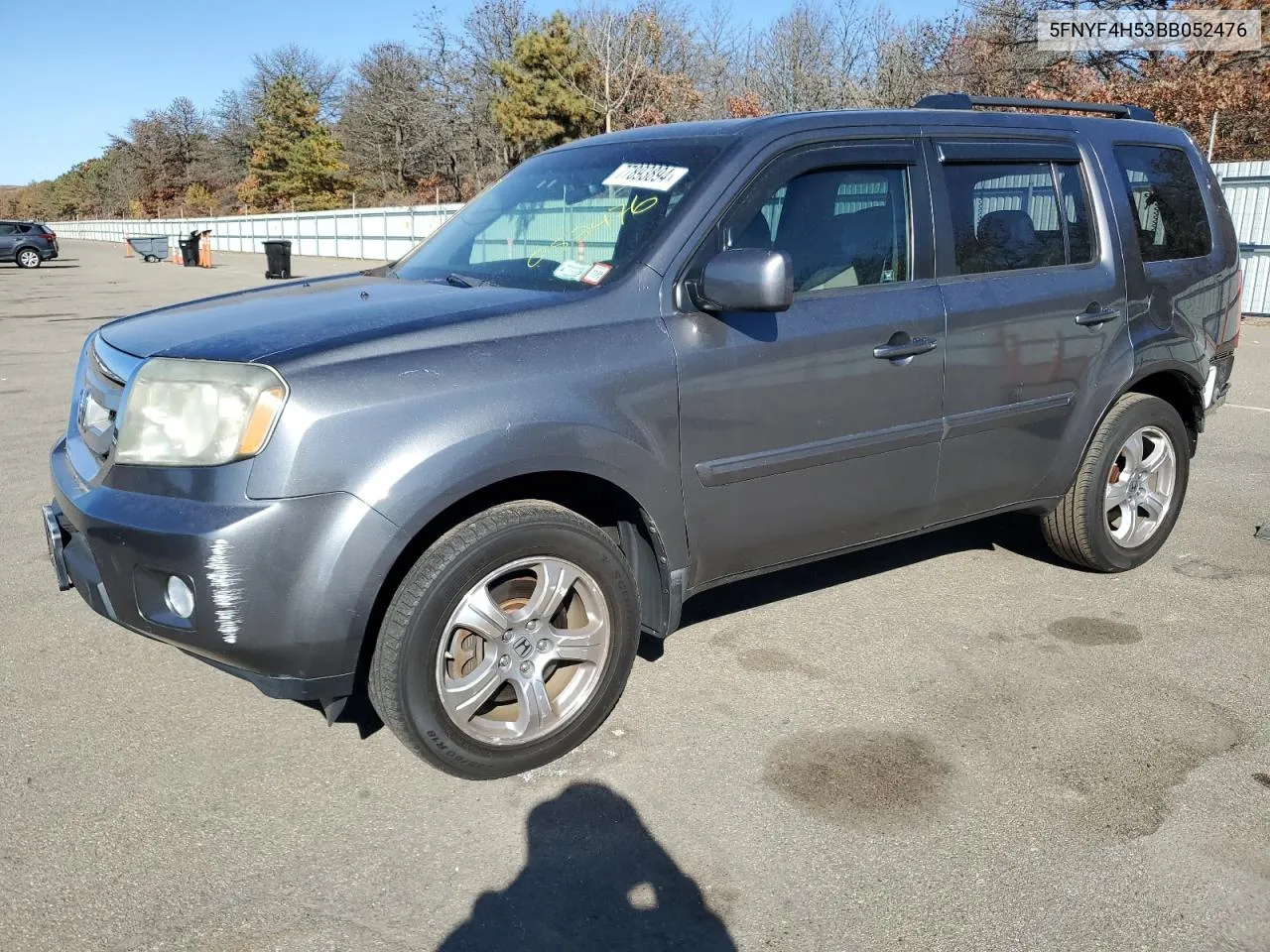 2011 Honda Pilot Exl VIN: 5FNYF4H53BB052476 Lot: 77893894