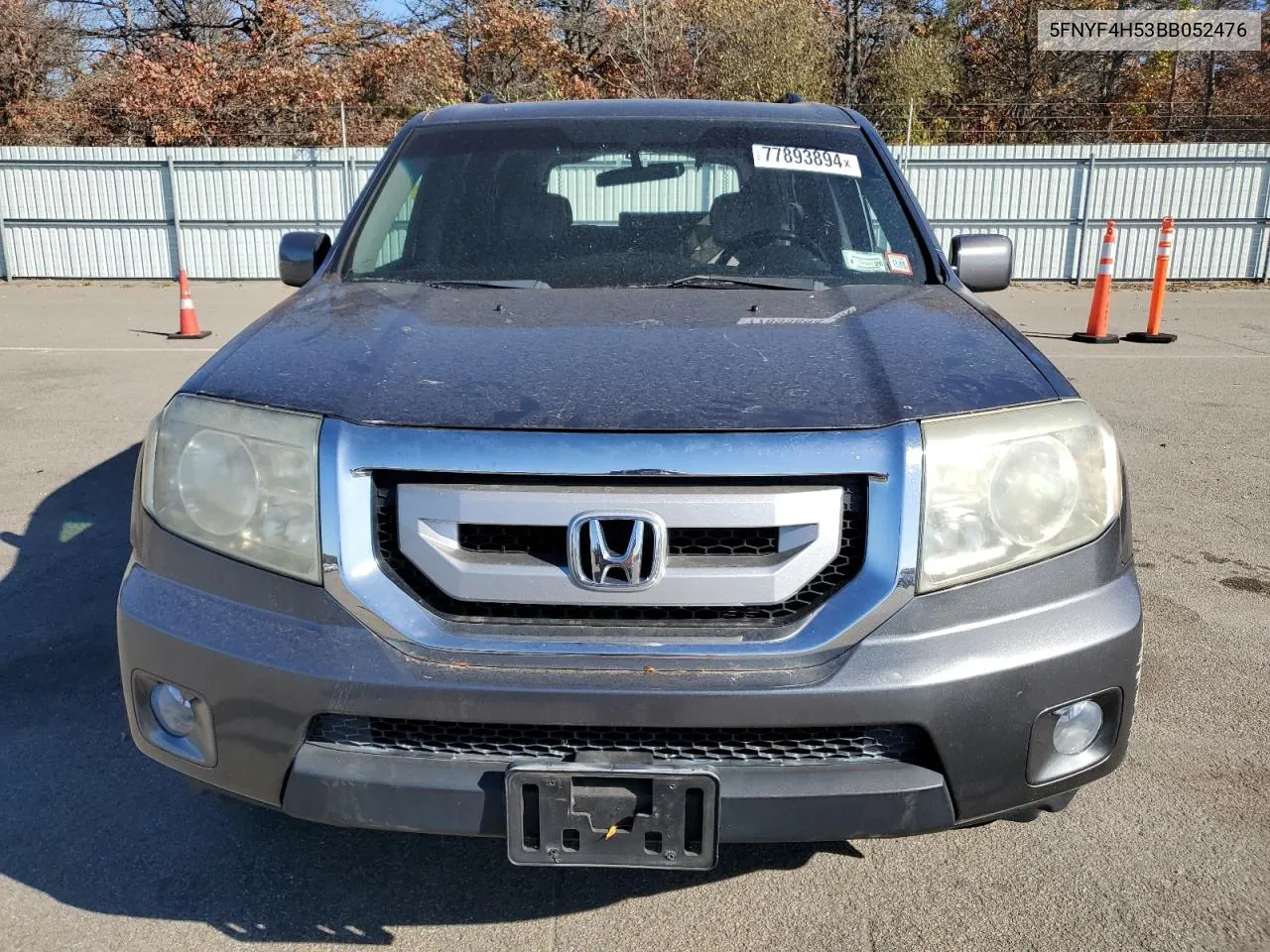 2011 Honda Pilot Exl VIN: 5FNYF4H53BB052476 Lot: 77893894