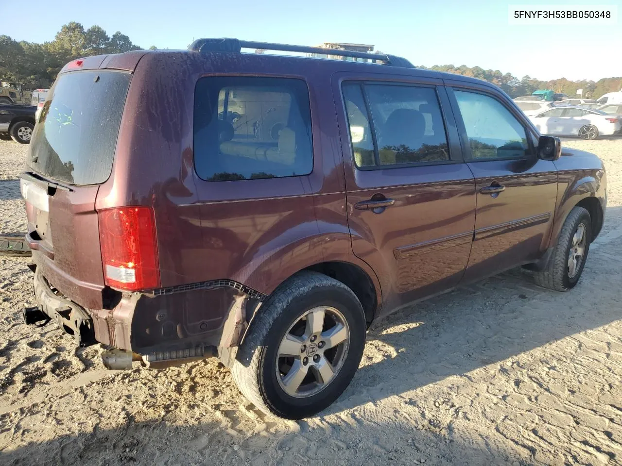 2011 Honda Pilot Exl VIN: 5FNYF3H53BB050348 Lot: 78134734