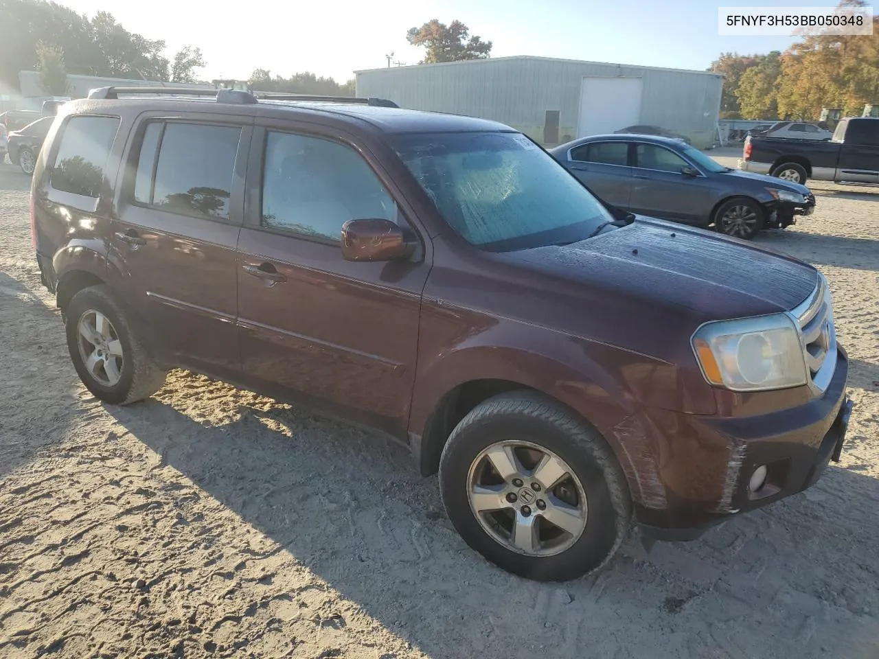 2011 Honda Pilot Exl VIN: 5FNYF3H53BB050348 Lot: 78134734