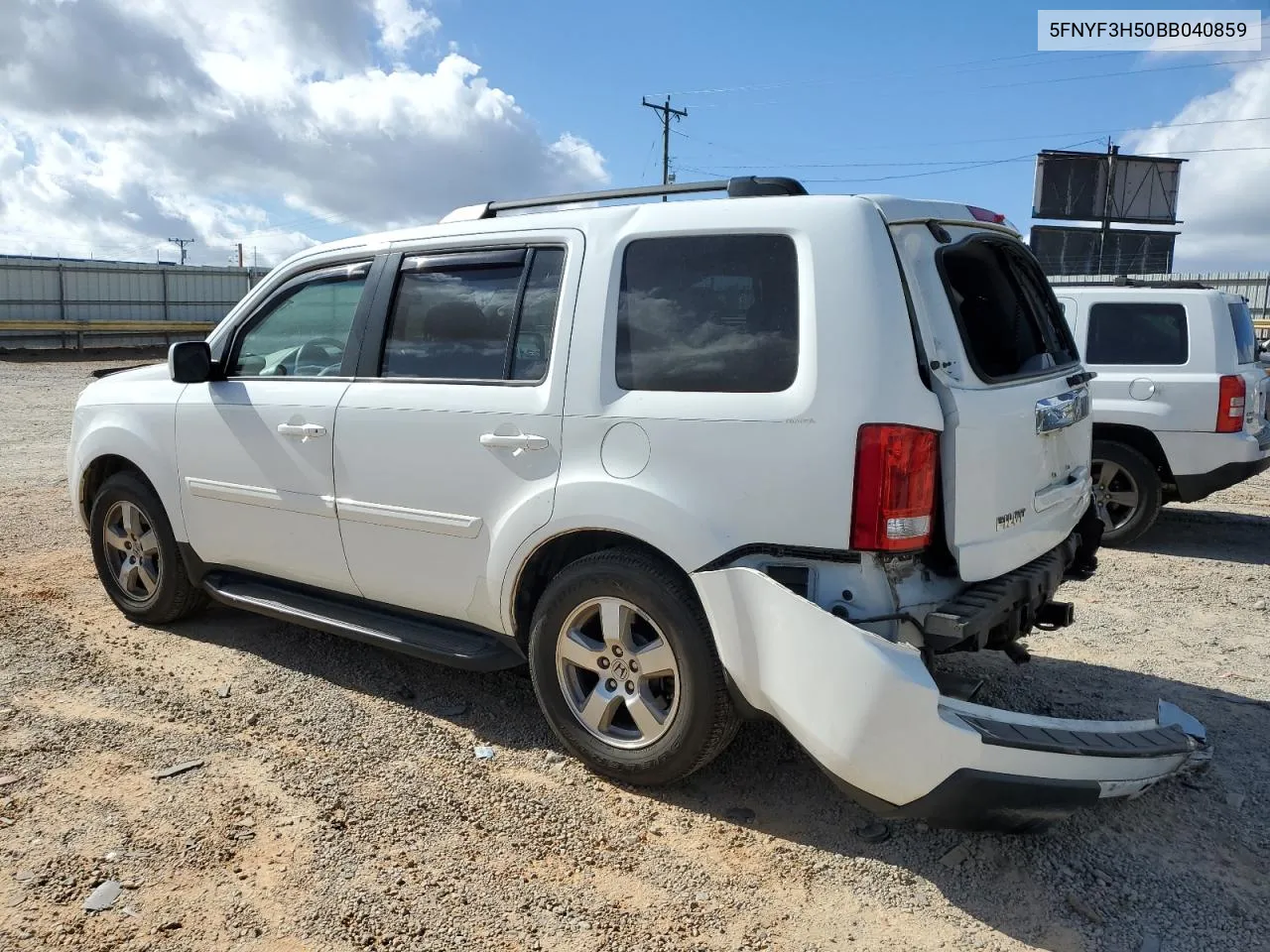 2011 Honda Pilot Exl VIN: 5FNYF3H50BB040859 Lot: 78544584