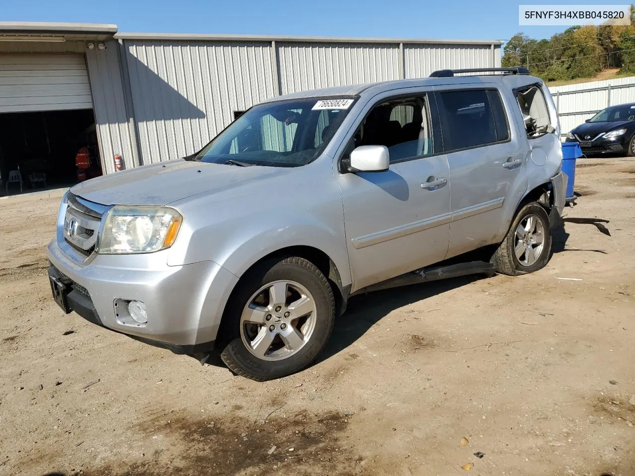 2011 Honda Pilot Ex VIN: 5FNYF3H4XBB045820 Lot: 78650824