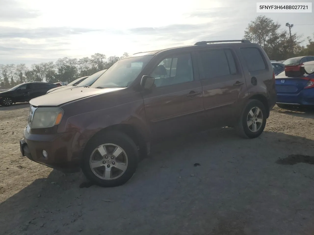 2011 Honda Pilot Exl VIN: 5FNYF3H64BB027721 Lot: 78653194