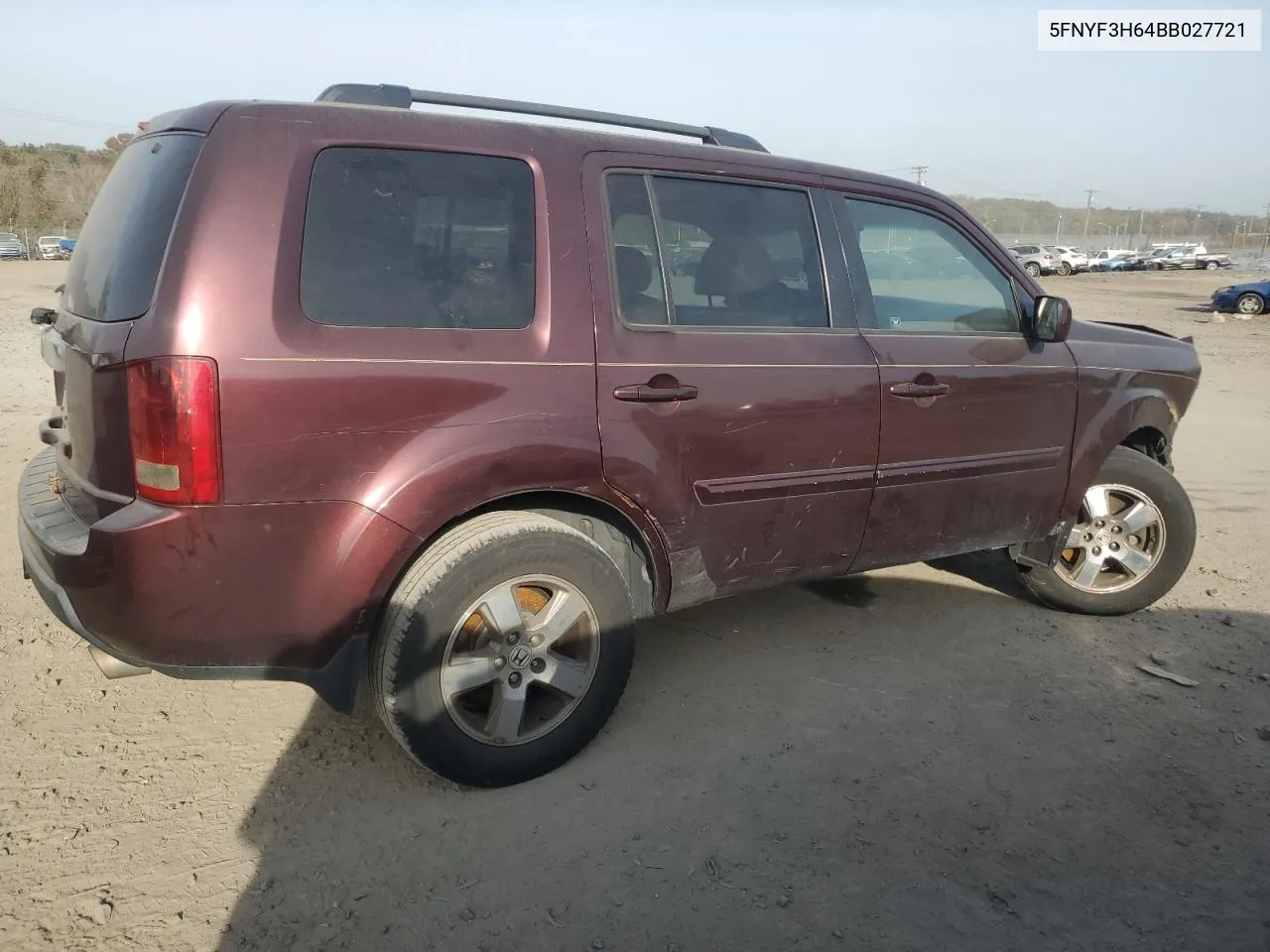 2011 Honda Pilot Exl VIN: 5FNYF3H64BB027721 Lot: 78653194