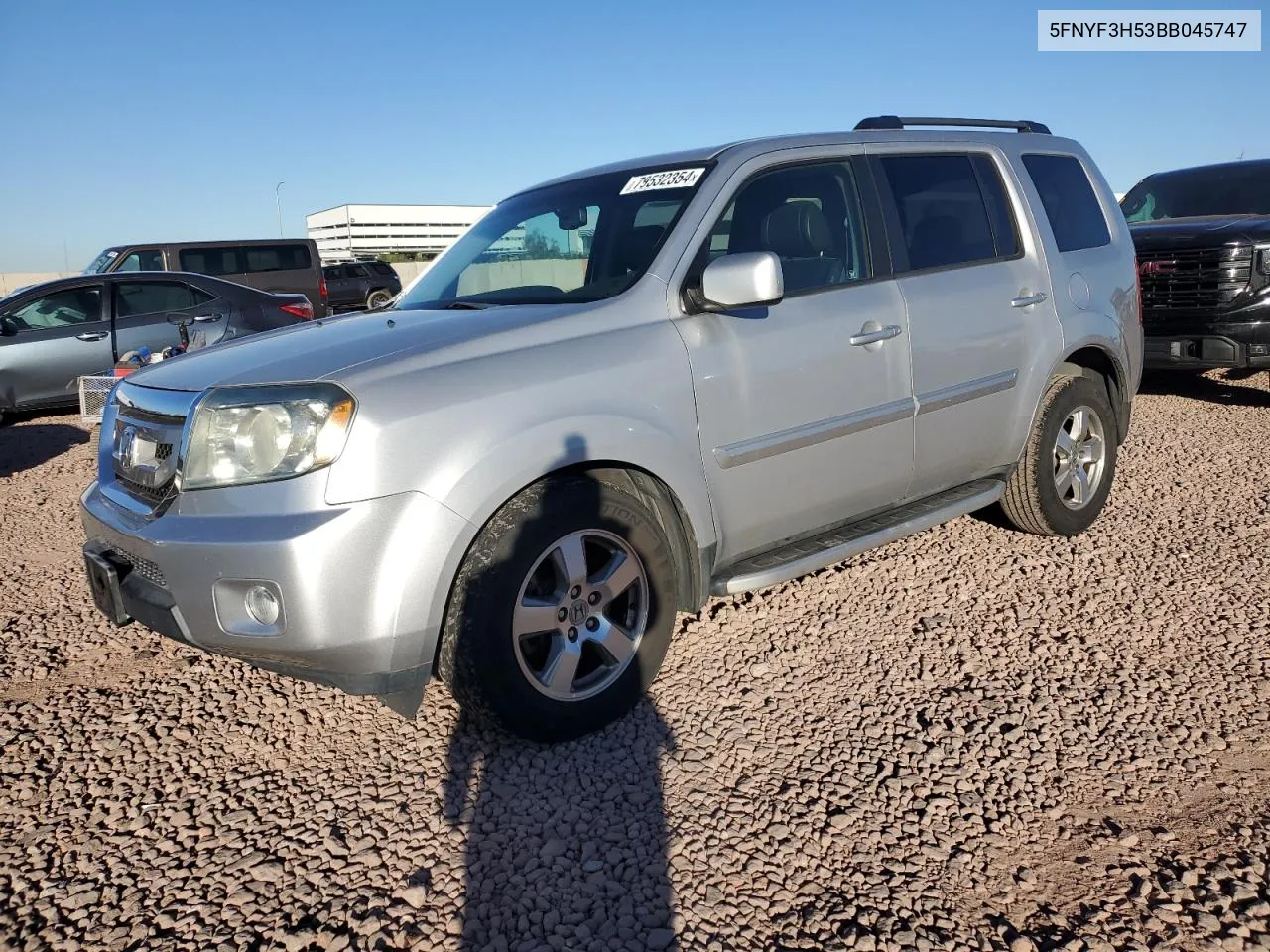 2011 Honda Pilot Exl VIN: 5FNYF3H53BB045747 Lot: 79532354