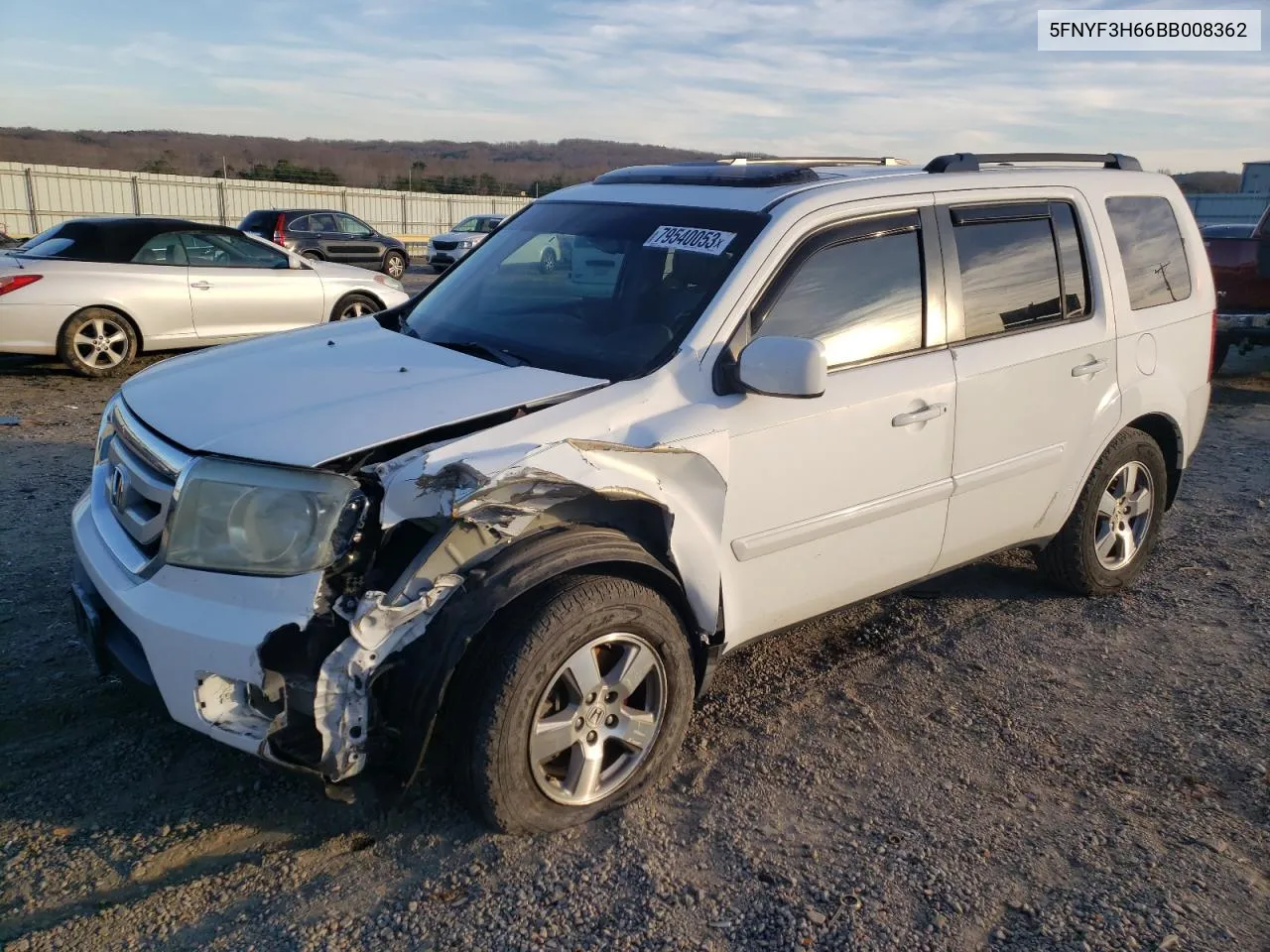 2011 Honda Pilot Exl VIN: 5FNYF3H66BB008362 Lot: 79540053