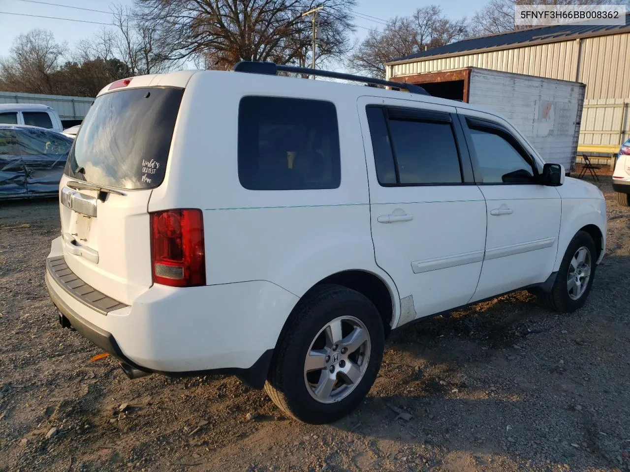 2011 Honda Pilot Exl VIN: 5FNYF3H66BB008362 Lot: 79540053