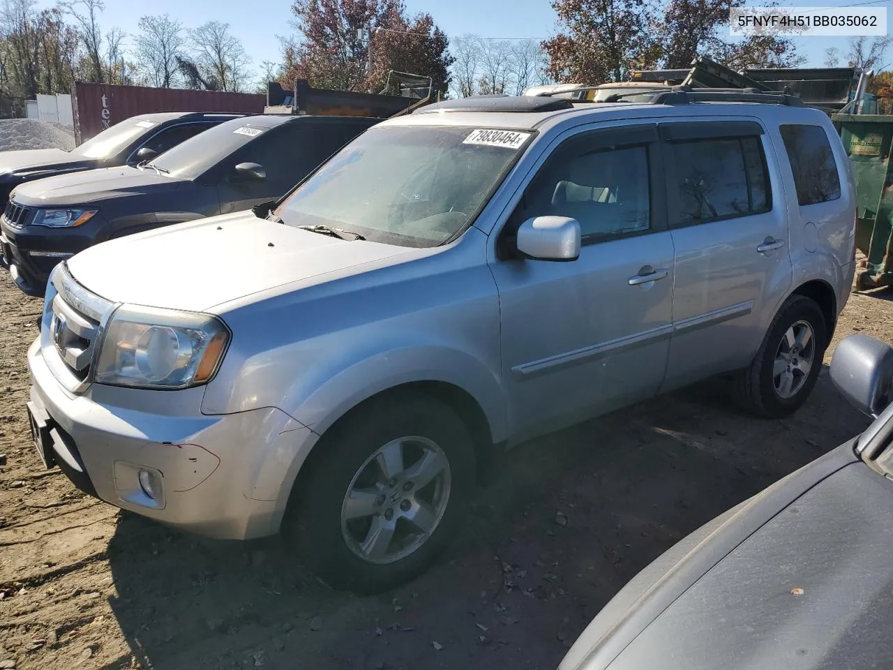 2011 Honda Pilot Exl VIN: 5FNYF4H51BB035062 Lot: 79830464