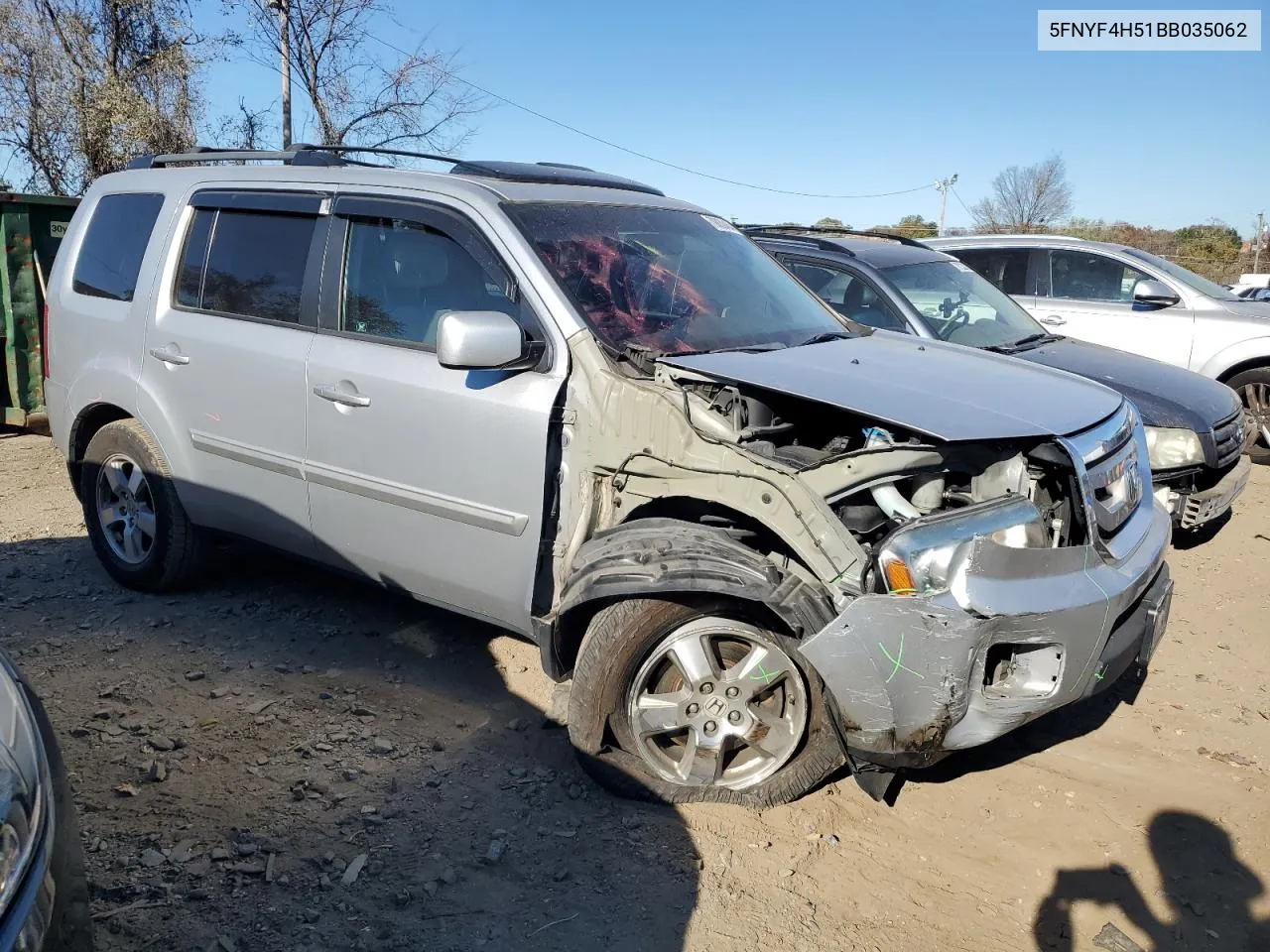 2011 Honda Pilot Exl VIN: 5FNYF4H51BB035062 Lot: 79830464