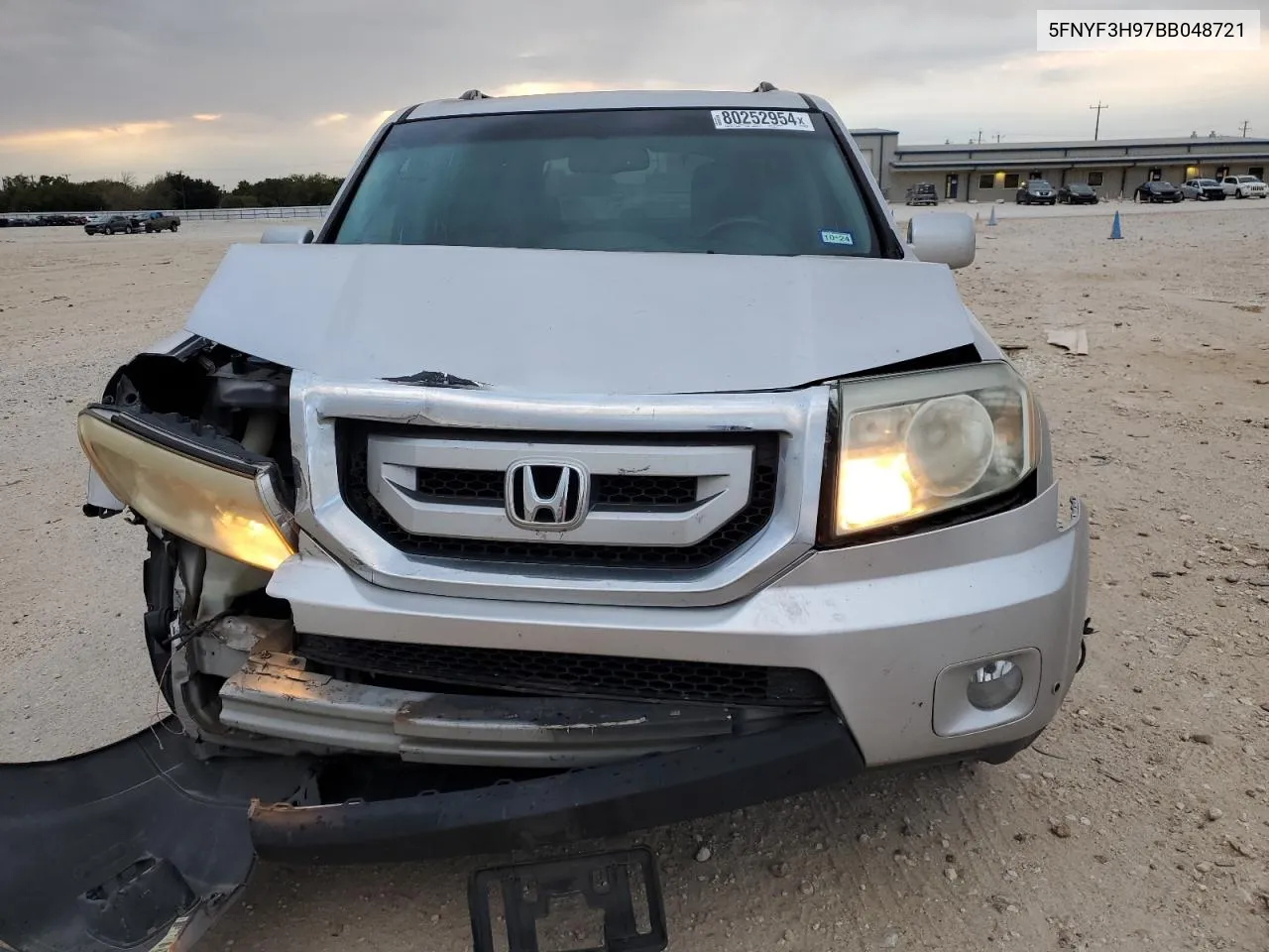 2011 Honda Pilot Touring VIN: 5FNYF3H97BB048721 Lot: 80252954