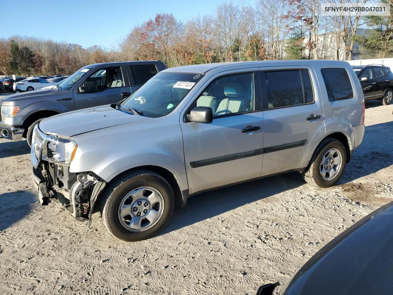 2011 Honda Pilot Lx VIN: 5FNYF4H29BB047031 Lot: 80271524