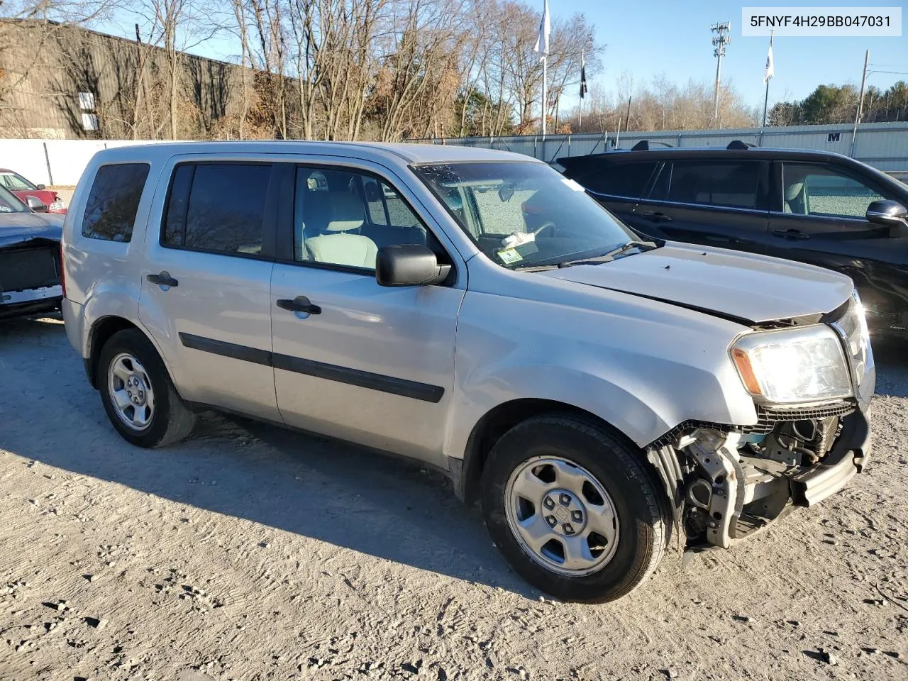 2011 Honda Pilot Lx VIN: 5FNYF4H29BB047031 Lot: 80271524